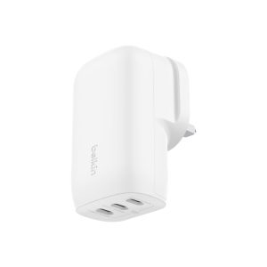 Belkin - 67 Watt Triple USB-C Ports PD Wall Charger (25W+20W+20W) 67W Max when any port used alone - Does NOT include a Cable - White - 2 Year Warranty