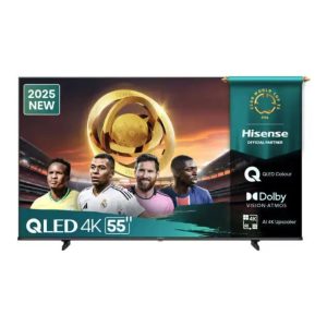 HISENSE 55Q6Q QLED 55-inch 4K Smart TV brings stunning visuals and effortless streaming to your living room. With QLED technology and 4K Ultra HD resolution, every detail appears c