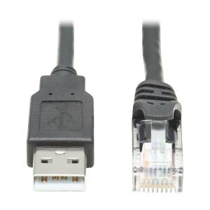 Eaton USB-A to RJ45 Rollover Console Cable (M/M) - Cisco Compatible, 250 Kbps, 10 ft. (3.05 m), Black