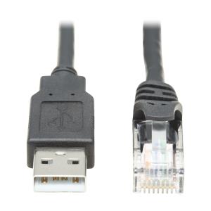 Eaton USB-A to RJ45 Rollover Console Cable (M/M) - Cisco Compatible, 250 Kbps, 15 ft. (4.57 m), Black
