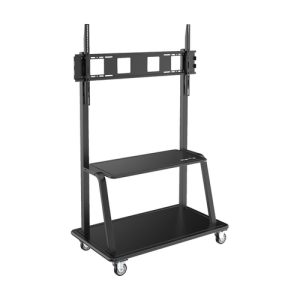 Eaton Heavy-Duty Rolling TV Cart for 60” to 105” Flat-Screen Displays, Locking Casters, Black