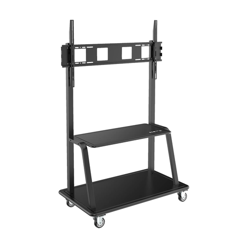 Eaton Heavy-Duty Rolling TV Cart for 60” to 105” Flat-Screen Displays, Locking Casters, Black