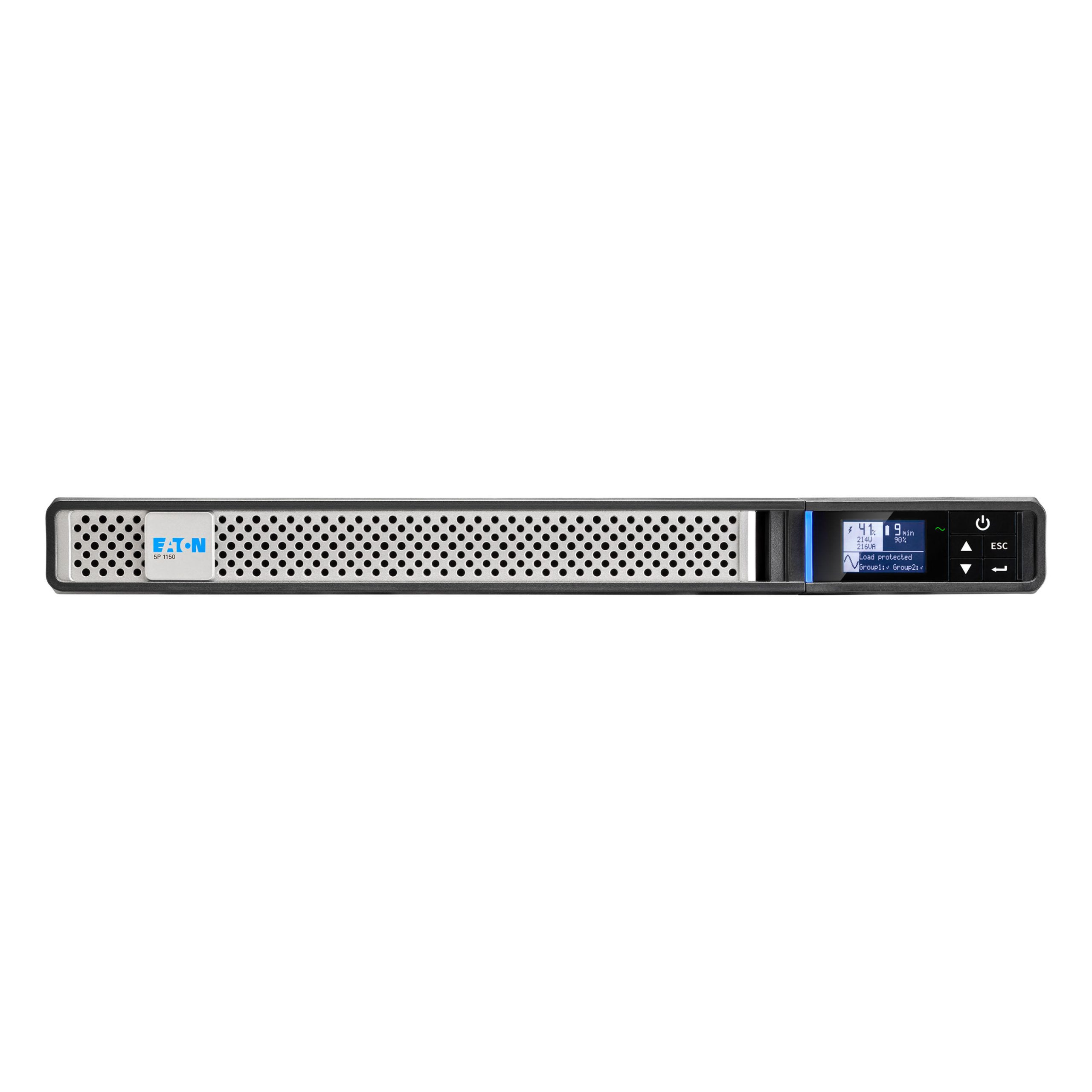 Eaton 5P Gen2 UPS, 1150 VA, 920 W, Input: C14, Outputs: (6) C13, Rack, 1U, 3 years carry in
