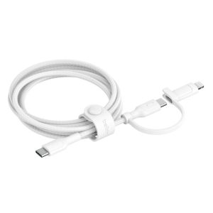 Belkin - BoostCharge Pro - 2 in 1 USB-C - with USB-C and Lightning Connector - 1.5 Meter - White - 2 Year Warranty