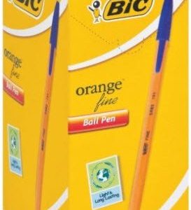 BIC Orange Fine Point Blue Ballpoint Pens