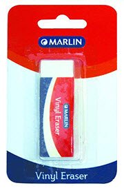 Marlin Vinyl Eraser 60 X 20 X 10mm Single Blister Pack