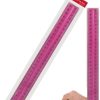 Marlin 30cm Finger Grip Clear Pink Ruler