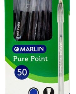 Marlin Pure Point Transparent Pens Box of 50 Blue