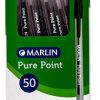 Marlin Pure Point Transparent Pens Box of 50 Blue