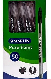 Marlin Pure Point Transparent Pens Box of 50 Blue