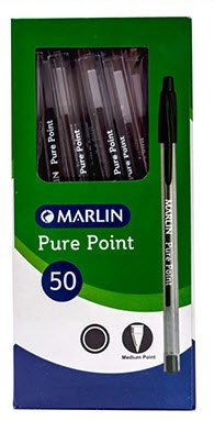 Marlin Pure Point Transparent Pens Box of 50 Blue