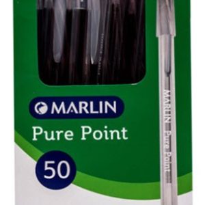 Marlin Pure Point Transparent Pens Box of 50 Red