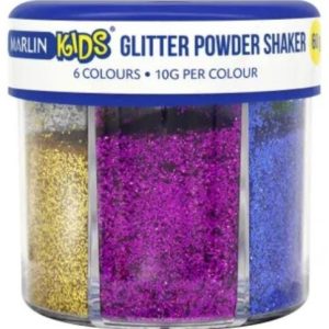 Marlin Kids Glitter Powder Shakers – 6 Colours, 60g