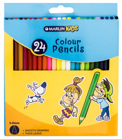 Marlin Kids Long 24 Pack Colour Pencils