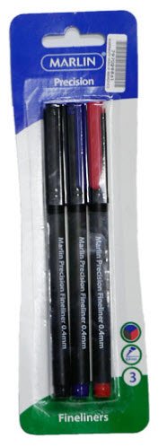 Marlin Precision Fineliner Pens Assorted colour