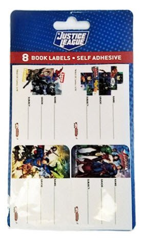 Justice League Book Labels Pack of 8