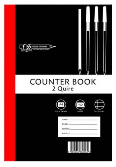 Freedom A4 2 Quire Hard Cover Counter Book 192 Page Feint