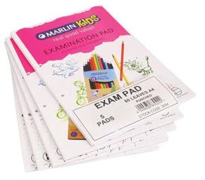 Marlin A4 Punched Exam Pad 80 page 5 pack