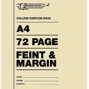 Freedom A4 72 Pages College Exercise Book Feint And Margin