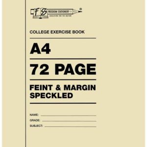 Freedom A4 College Exercise Book Feint and Margin 72 Page
