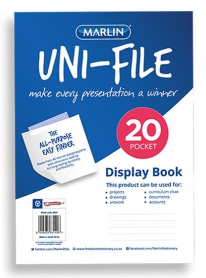 Marlin A4 All Purpose 20 Page UniFile Display Book