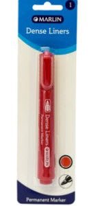 Marlin Dense Permanent Markers 1's Red