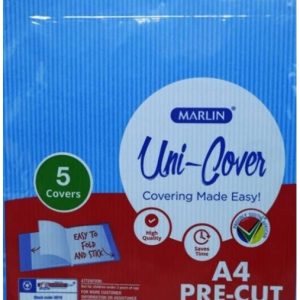 Marlin Kids A4 Precut Book Cover Blue 5 Pack