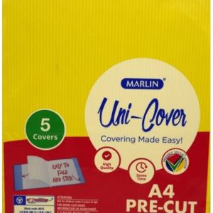 Marlin Kids A4 Precut Book Cover Yellow 5 Pack
