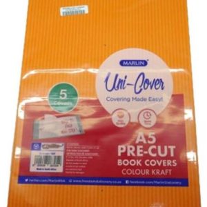 Marlin Kids A5 Precut Book Cover Orange 5 Pack