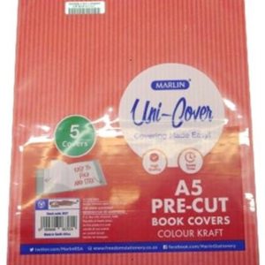 Marlin Kids A5 Precut Book Cover Red 5 Pack
