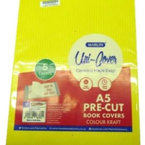 Marlin Kids A5 Precut Book Cover Yellow5 Pack