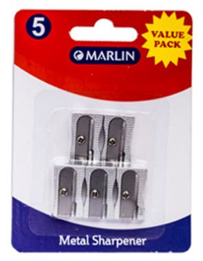 Marlin Metal Sharpeners 1 Hole 5's Blister pack