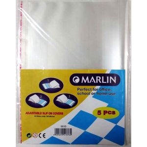 Marlin A4 Slipon Book Covers 120micron ( Pack of 5 ), Retail Packaging, No Warranty