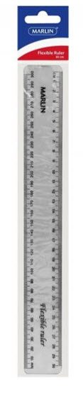 Marlin Flexible 30cm Ruler Clear