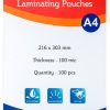 Marlin Office Essentials Laminating Pouches A4 100's 75mic