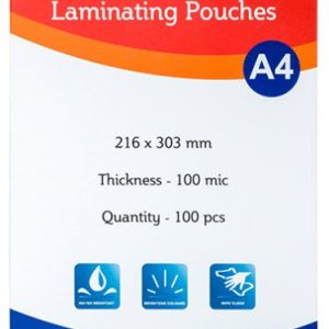 Marlin Office Essentials Laminating Pouches A4 100's 75mic