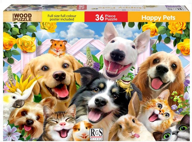 RGS 36pc Happy Pets Wooden Puzzle