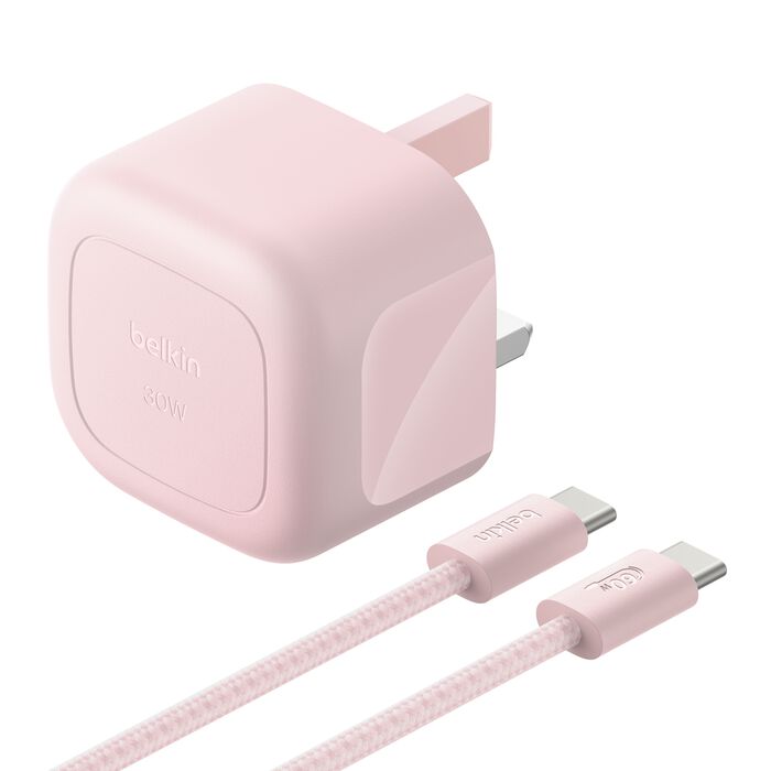 Belkin - BoostCharge Compact Charger 30 Watt Travel USB-C Power Delivery Charger with 2 Meter USB-C Cable - Blush