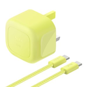 Belkin - BoostCharge Compact Charger 30 Watt Travel USB-C Power Delivery Charger with 2 Meter USB-C Cable - Citrus