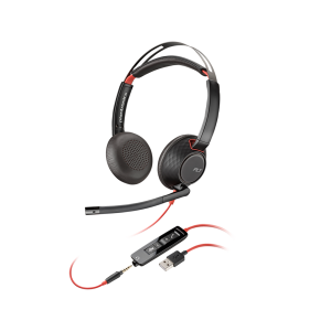 HP POLY BLACKWIRE 3320 WIRED HEADSET STEREO MICROSOFT TEAMS CERTIFIED INCL USB-C TO A ADAPTER 2YR WARRANTY
