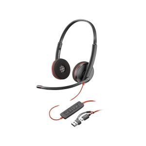 HPIC HP Accesories Poly Blackwire 3220 Stereo USB C HeadSet +USB C/A Adapter