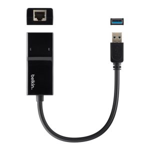 Belkin - USB-A 3.0 to Gigabit Ethernet Adapter - Black