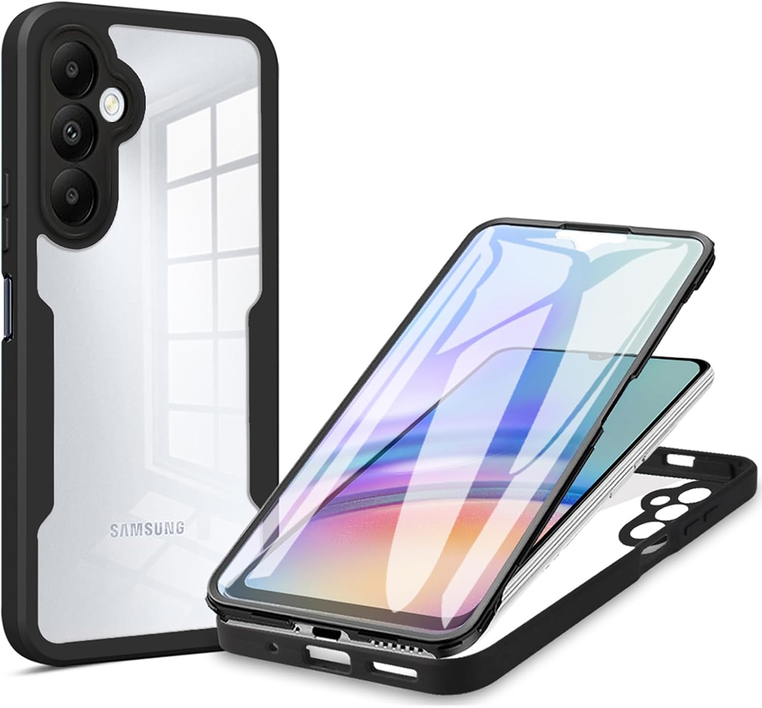 Tuff-Luv - Rugged Vault Case with Built in - Screen Protector - Compatible with the Samsung A37 5G - Black