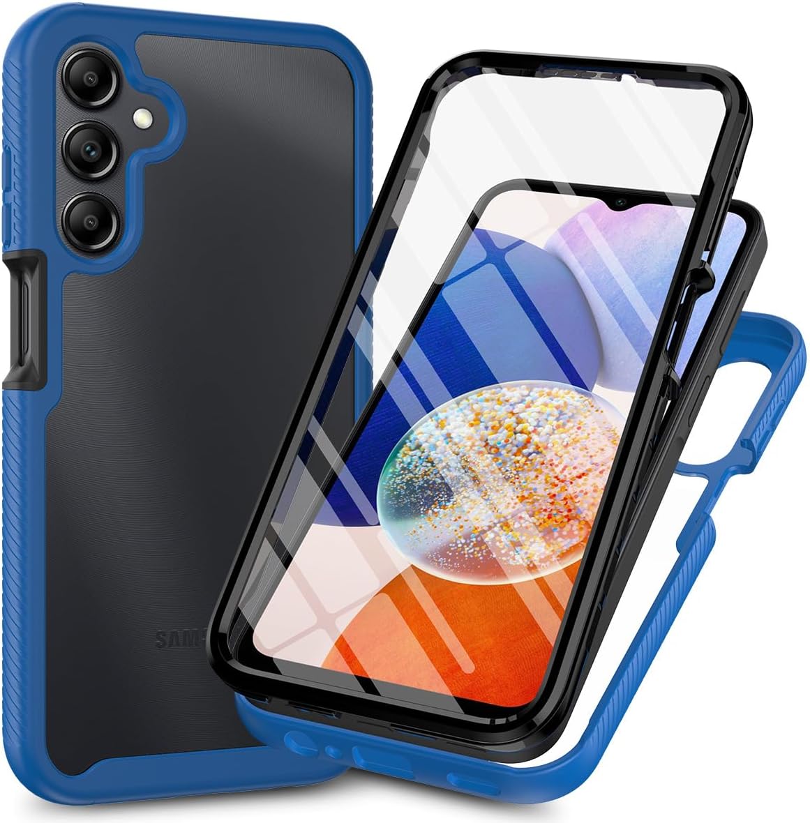 Tuff-Luv - Rugged Vault Case with Built in - Screen Protector - Compatible with the Samsung A26 5G - Blue