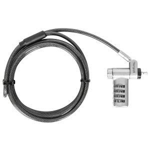 TARGUS - DEFCON 3 IN 1 COMPACT RESETABLE COMBINATION CABLE LOCK with Slimline Adaptable Lock Head. Equipped with the major lock slot formats.