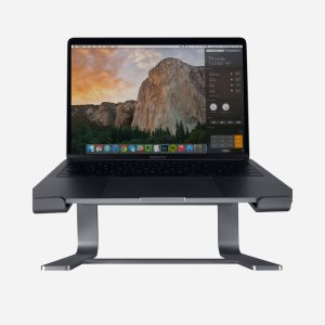 Macally - Aluminium Stand for Apple Macbook Air/Pro or any Notebook 15.6" - Space Gray (Made from Aluminium - Premium Product) - Comes in ECO Packaging - Retail BOX Product