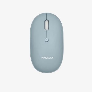 Macally - Rechargeable Silent Bluetooth Optical Mouse - Blue (Macally Wireless Bluetooth Mouse - Strong Connection - Quiet, Comfortable, Rechargeable Mouse for MacBook Air/Pro, Mac, iMac, Apple iPad - Wireless Mouse for Laptop, Windows PC Desktop)