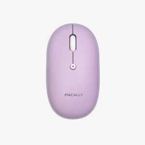 Macally - Rechargeable Silent Bluetooth Optical Mouse - Purple (Macally Wireless Bluetooth Mouse - Strong Connection - Quiet, Comfortable, Rechargeable Mouse for MacBook Air/Pro, Mac, iMac, Apple iPad - Wireless Mouse for Laptop, Windows PC Desktop)