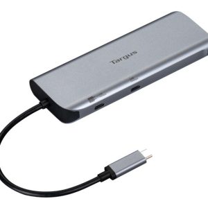 Targus - Mobile Dock USB-C Universal Dual HDMI (2 X HDMI) 4K Docking Station with 140Watt Power Delivery Pass-Thru Supports up to dual 4K UHD@ 60Hz* monitors via two HDMI 2.0 ports/ 2 USB 3.2 Gen 1 Type-A ports (1 fast charging) /1 SD and 1 Micro SD slots supporting Secure Digital v3.0 UHS-I/ 1 Gigabit Ethernet port