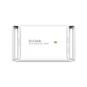 D-Link 1-Port Gigabit PoE+ Injector, 10/100/1000Mbps data passthrough rate, IEEE802.3at compliant, DC Output up to 54V/0.6A, 30W